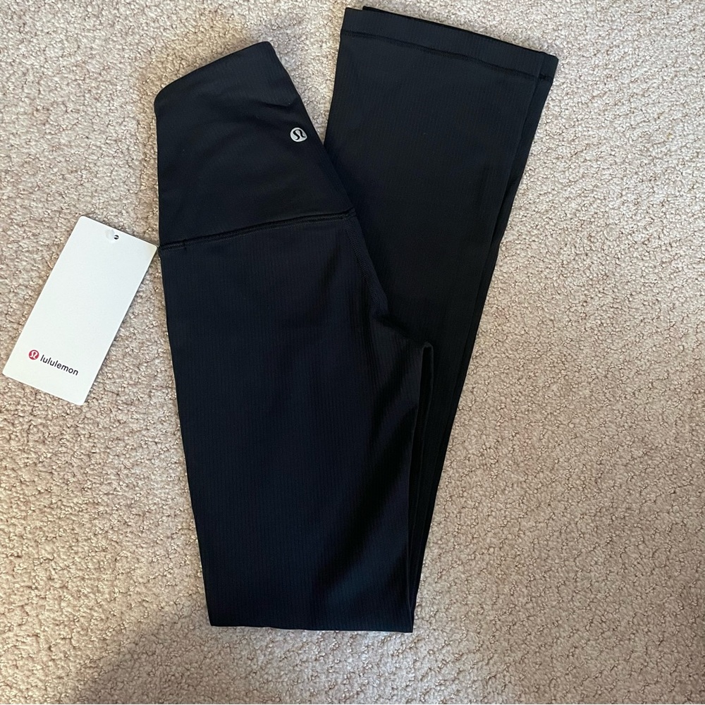 NWT Lululemon Align Ribbed Mini-Flared Pant *Extra Short 28” Black Size 0